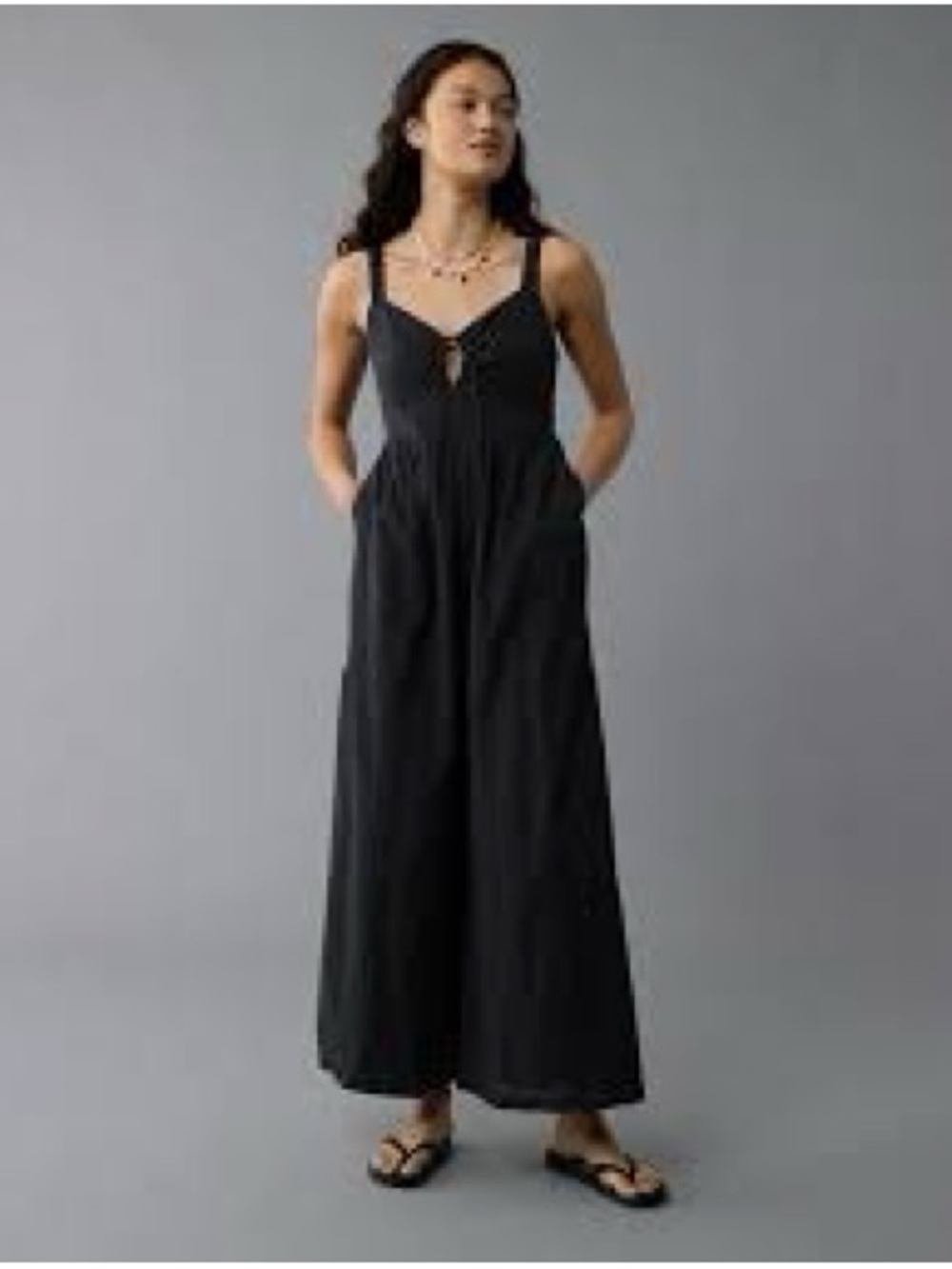 American Eagle Outfitters Black Sleeveless Jumpsuit